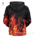 Red fire digital printing hoodie